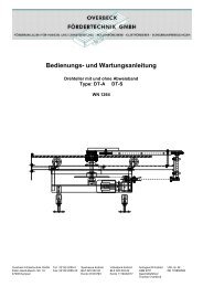 Bedienungs- und Wartungsanleitung - Overbeck Fördertechnik GmbH