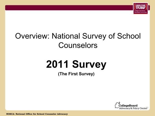 NOSCA: The National Office for School Counselor Advocacy - Texas ...