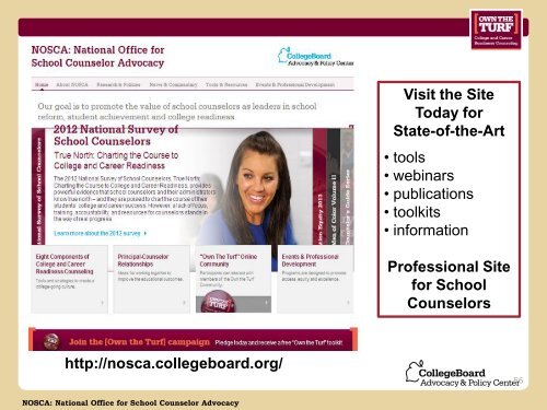 NOSCA: The National Office for School Counselor Advocacy - Texas ...