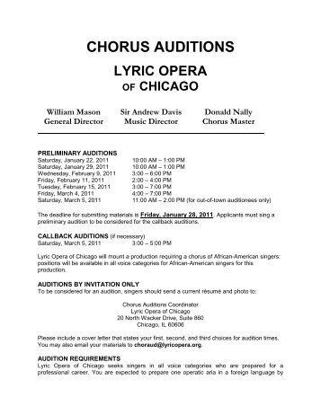 lyric opera chorus audition brochure - American Guild of Musical ...