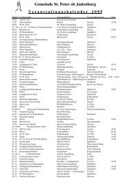 Veranstaltungskalender 2009 - St. Peter ob Judenburg