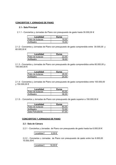 ordenanza numero - Auditorio Palacio de Congresos Príncipe ...