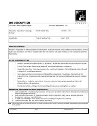 JOB DESCRIPTION - Chadwick School