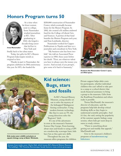 Issue #2: Fall 2007 (pdf) - KU Endowment