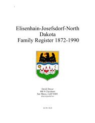 Elisenhain-Josefsdorf-North Dakota Family Register 1872-1990