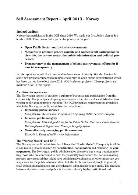 Self Assessment Report 2013.pdf - Open Government Partnership