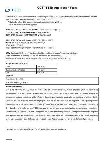 COST STSM Application Form - cost pergamon