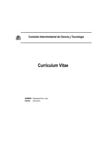 CurrÃ­culum Vitae - ICTA - Universitat AutÃ²noma de Barcelona