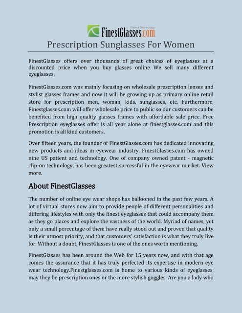 Prescription Sunglasses For Women
