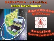 KARNATAKA â e Enabling Good Governance - IT for Change