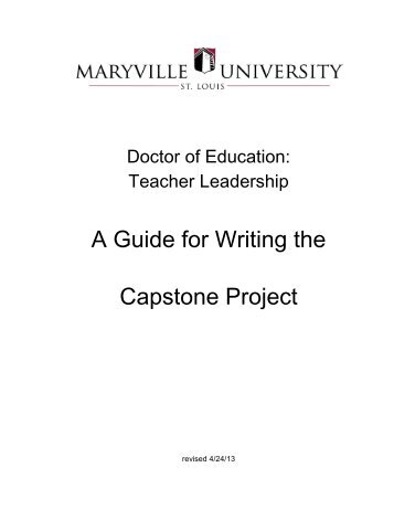 A Guide for Writing the Capstone Project - Maryville University