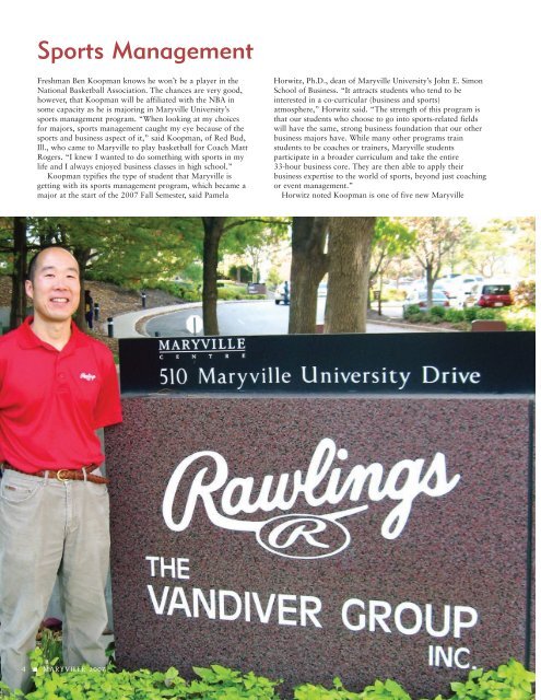 Making His Mark - Maryville University