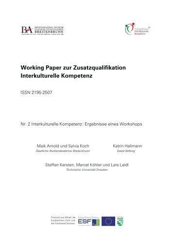 Working Paper zur Zusatzqualifikation Interkulturelle Kompetenz