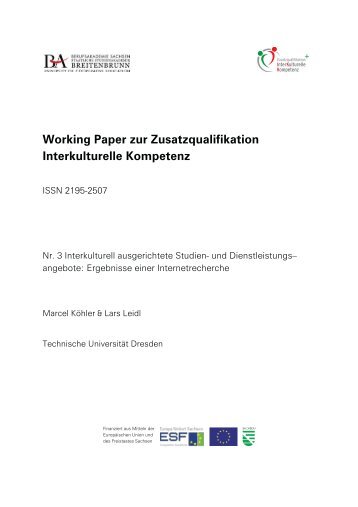 Working Paper zur Zusatzqualifikation Interkulturelle Kompetenz