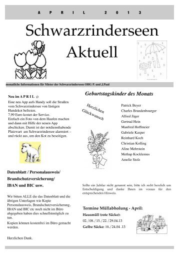 Ausgabe April 2013 - an den Schwarzrinderseen