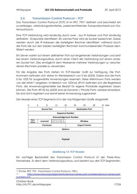 2013 – ISO OSI Referenzmodell und Protokolle - RFC 791