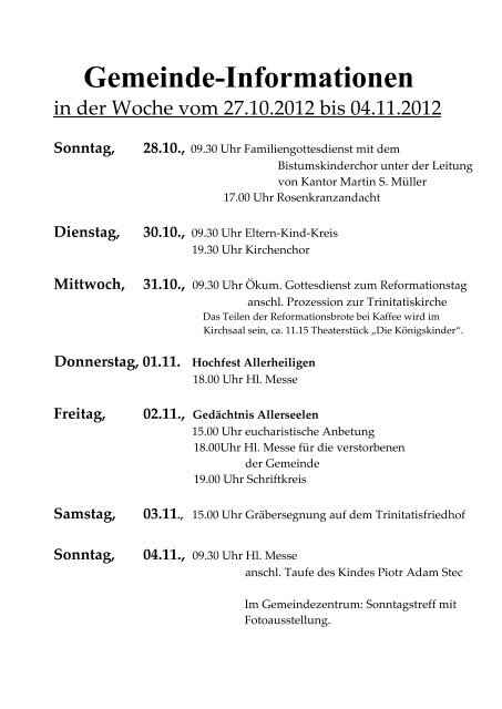 Gottesdienstordnung - Herz-Jesu-Kirche