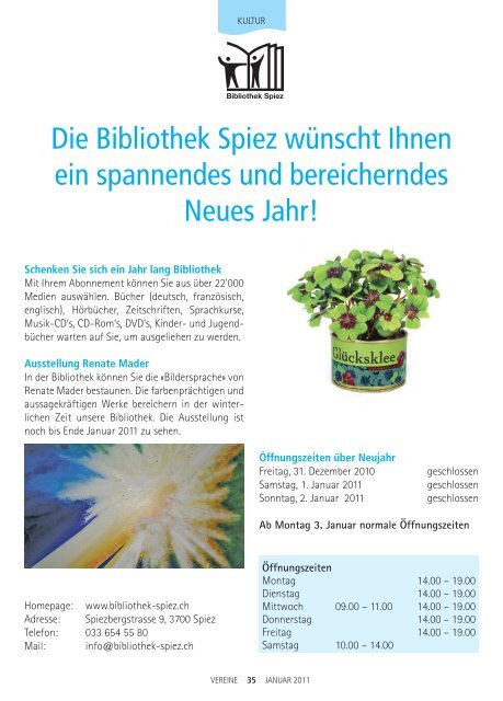 01spiezinfo januar11 - in Spiez