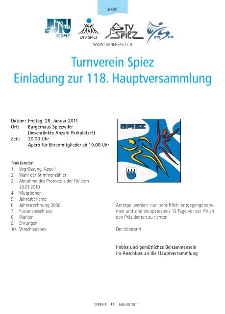 01spiezinfo januar11 - in Spiez