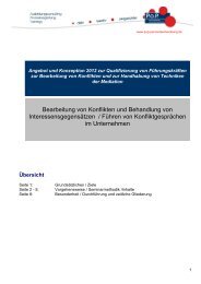 Modul 2.: Konflikte und Auseinandersetzungen in Organisationen ...