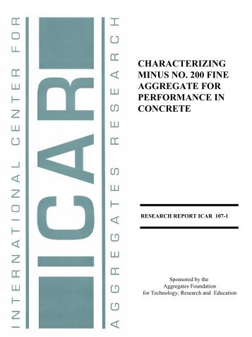 Characterizing Minus No. 200 Fine Aggregates for Performance in ...
