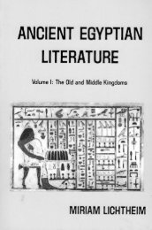 Ancient Egyptian Literature Volume 1.: The Old and Middle Kingdoms