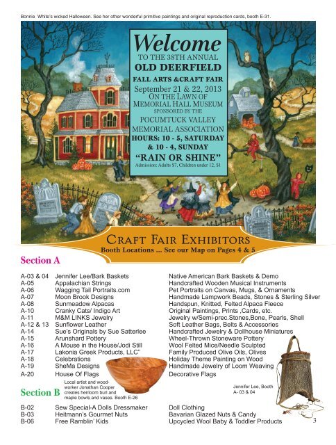 Download a Fall Program - Old Deerfield Craft Fairs