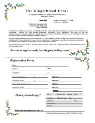 The Gingerbread Event Registration Form - Mothercraft