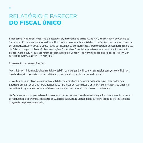 Relatório Anual consolidado 2014