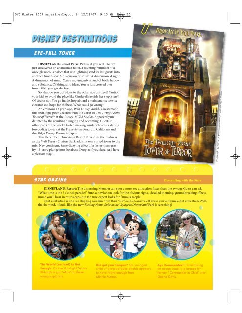 DVC Winter 2007 magazine:Layout 1 - Disney Vacation Club