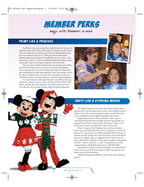 DVC Winter 2007 magazine:Layout 1 - Disney Vacation Club