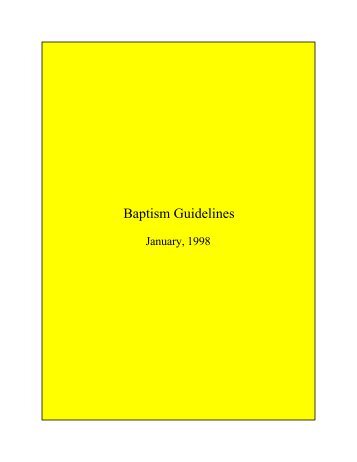 Baptism Guidelines - Diocese of Altoona-Johnstown