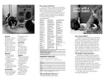 Living with a House Rabbit Brochure (b&w) - House Rabbit Society