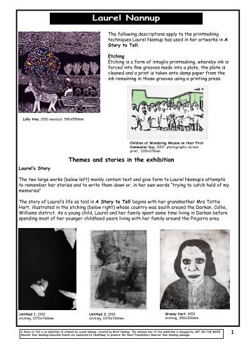 A Story to Tell educational notes - Art Education Association of ...