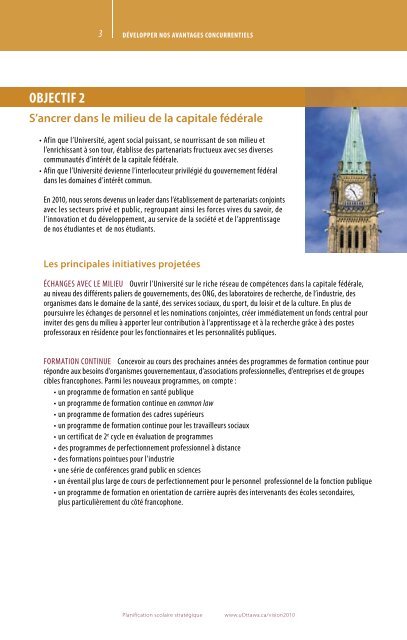 Le plan stratégique Vision 2010 - Université d'Ottawa