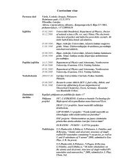 Curriculum vitae - Institute of Solid State Physics (ISSP), Riga, Latvia