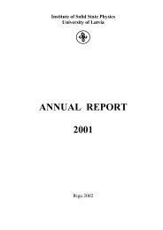 Annual Report 2001 - Latvijas Universitātes Cietvielu fizikas institūts