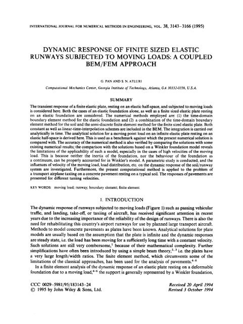 Dynamic response of finite sized elastic runways subjected to ...