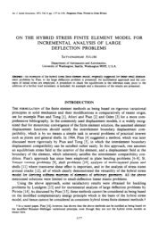 on the hybrid stress finite element model for incremental analysis of ...