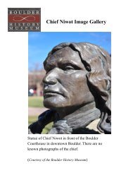 Chief Niwot Image Gallery - Boulder History Museum