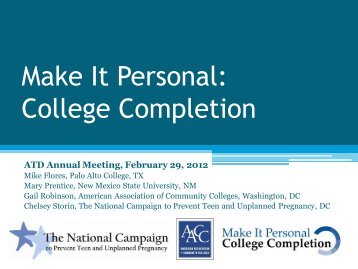 Make It Personal: College Completion - Achieving the Dream