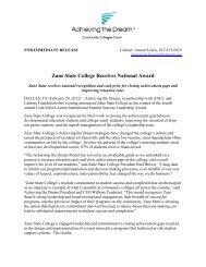 Zane State College Receives National Award - Achieving the Dream