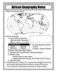 Geography of Africa Notes - Wyoming City Schools