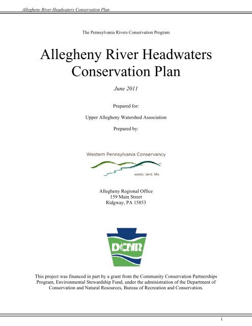 Allegheny River Headwaters Watershed Conservation Plan