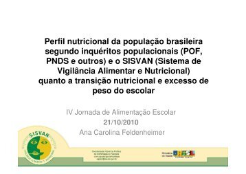 Perfil nutricional da população brasileira - REBRAE - Rede ...