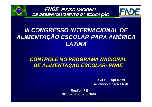 III CONGRESSO INTERNACIONAL DE ALIMENTAO ESCOLAR