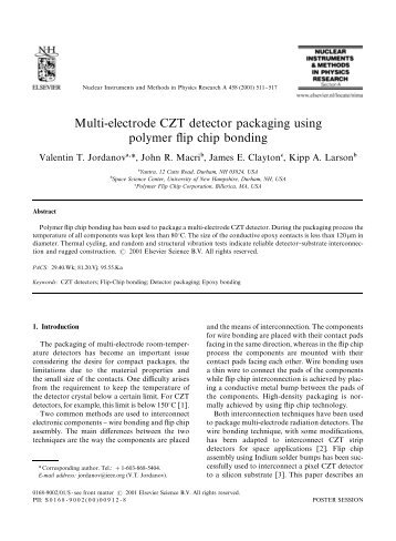 Multi-electrode CZT detector packaging using polymer #ip chip ...