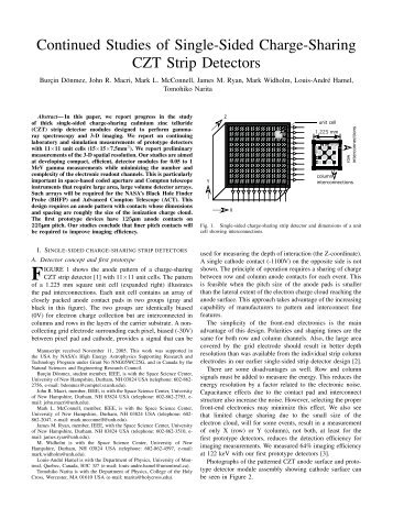 Continued Studies of Single-Sided Charge-Sharing CZT Strip ...