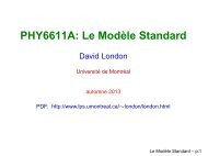 PHY6611A: Le Modèle Standard