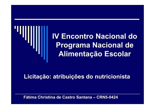 Licitação - atribuições do nutricionista